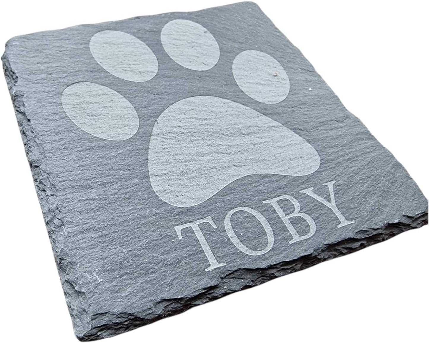 Personalised Slate Coaster - PAW PRINT - Square