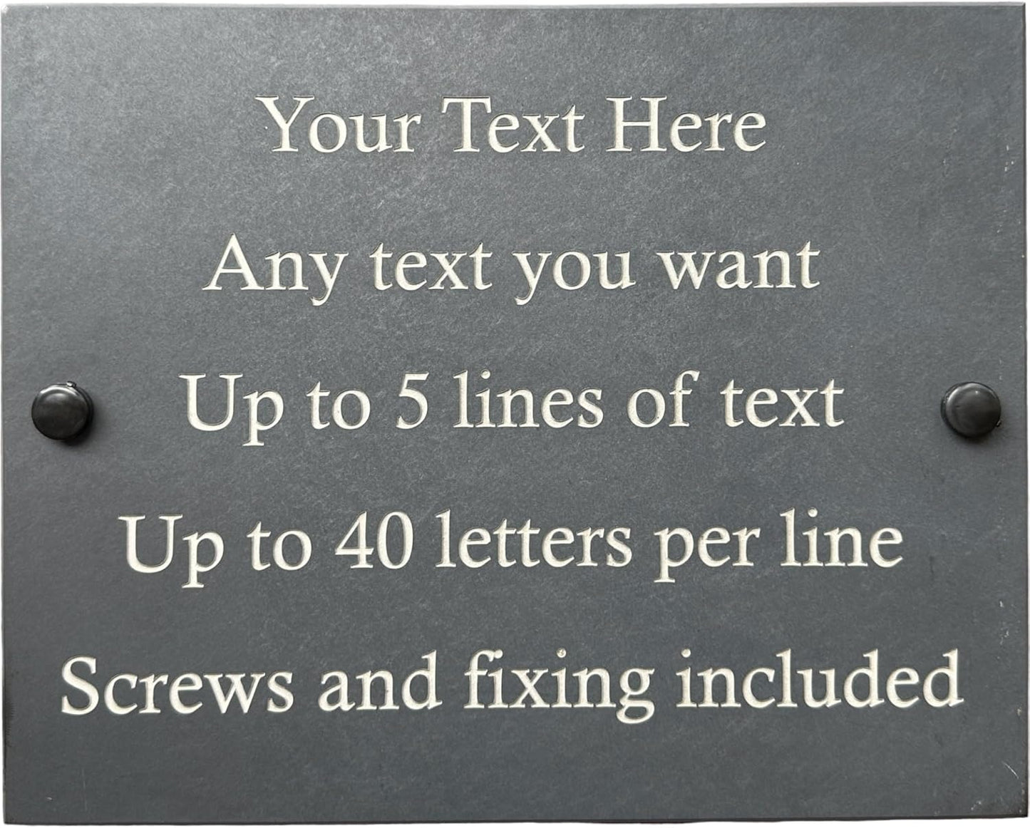 Personalised Engraved Large Slate Plaque/Sign with wall fixings - 30x20cm