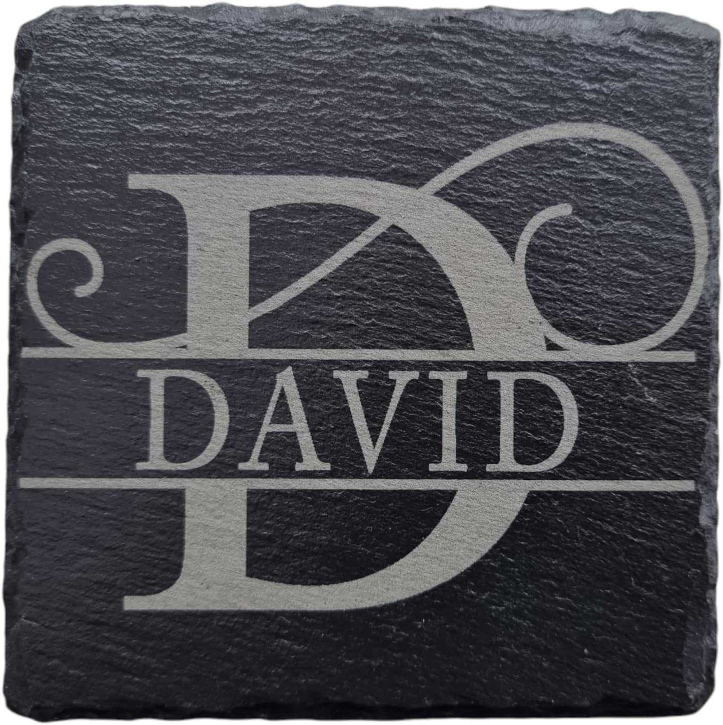 Personalised Slate Coaster - Monogram Initial - Square