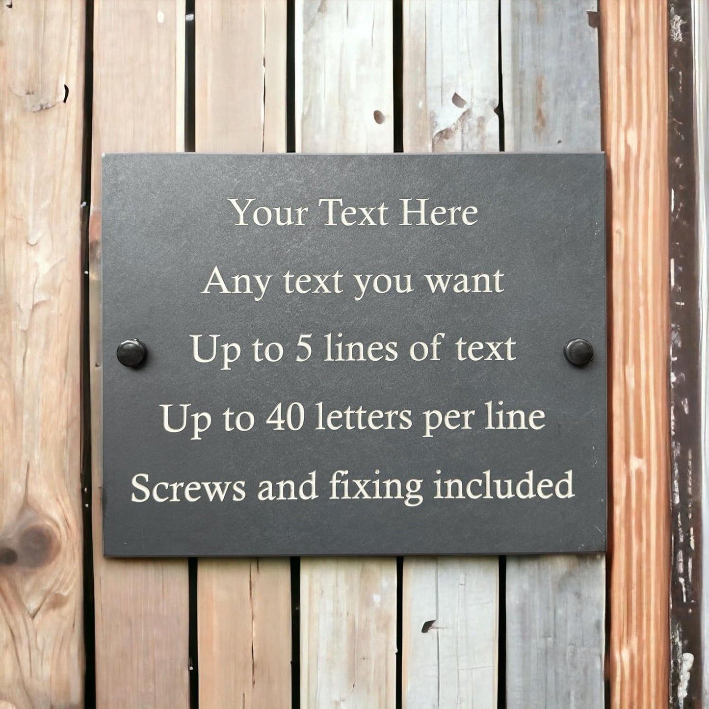 Personalised Engraved Large Slate Plaque/Sign with wall fixings - 30x20cm