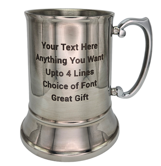 Personalised stainless steel tankard